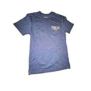 Poncho Outdoors Mens Small Navy Blue Heather Graphic Fishing T-Shirt Skiff Logo